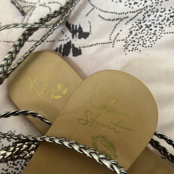 💜MS101 Colin Stuart MAN MADE UPPER BALANCE GOLDEN sandals 👡 size 8 - Picture 4 of 8